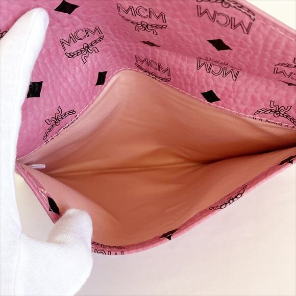 🚨LOW START! MCM Leather Envelope Clutch Pink Visetos - Picture 9 of 12
